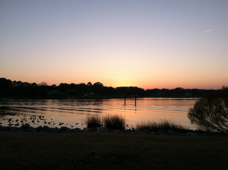 Sun setting over Broad Bay